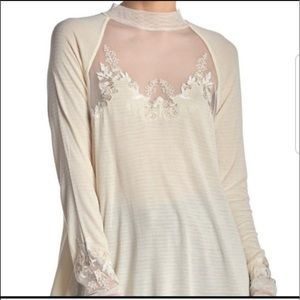 Free people Saheli tunic top Lace mesh #B